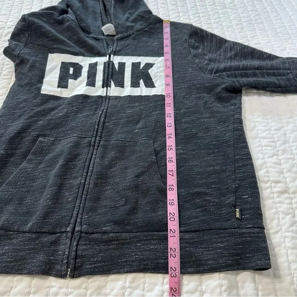 PINK Victoria's Secret Charcoal Hoodie with Logo - Picture 4 of 13